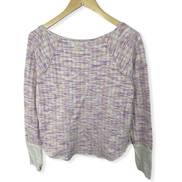 Free People Spaced Out Pink Purple Long Sleeve Sweater Knit ASOS Thumbholes XL - Picture 5 of 12